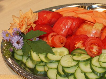 Gemüseplatte am Frühstücksbuffet