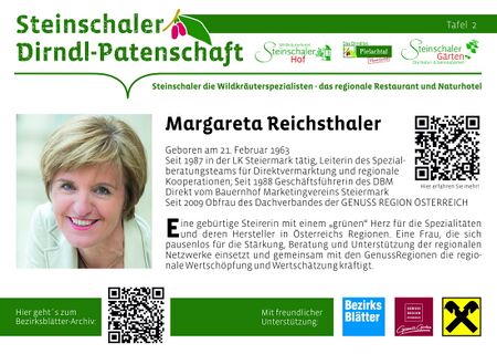 Dirndlpaten-Schild von Margareta Reichsthaler