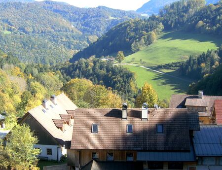 Blick über Dorfplatz im S-Dörfl