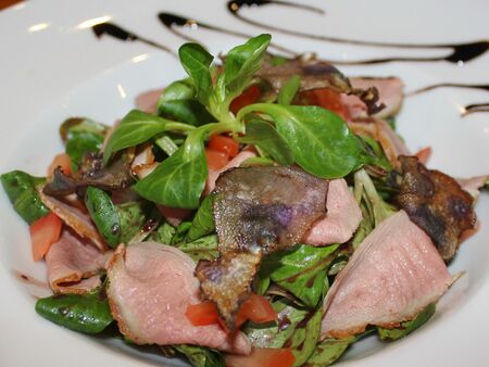 Entenbrustsalat - mit Topinampurstücken