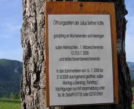 Öffnungszeiten Eisensteinhütte