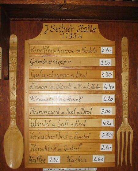 Speisekarte Mostviertel