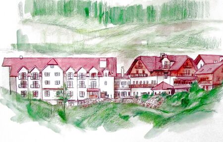 Talblick - Skizze von Hubert Schorn