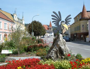 Rabe im Markt von Rabenstein