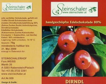 Steinschaler Dirndlschoko Banderole