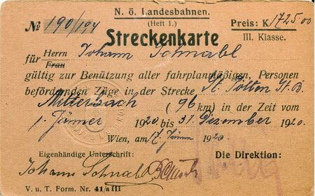 Streckenkarte der Mariazellerbahn von 1920 des Johann Schnabl