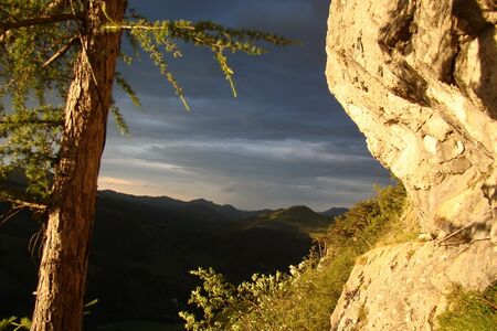 Klettern Stimmung am Kletterfelsen