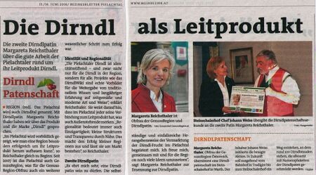 Dirndpatin Reichsthaler im Bezirksblatt 2016