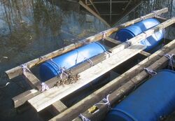 Floß - bei Teamübung am Steinschaler Teich gebaut