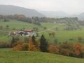 Blick auf Marbach im Herbst