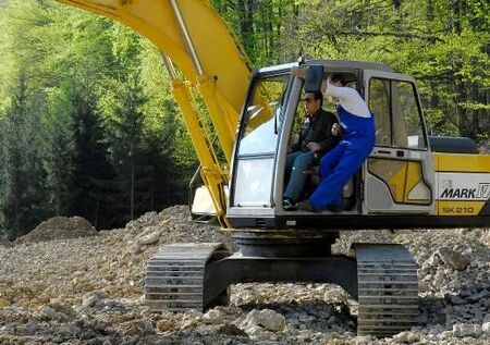 Löffelbagger im "Incentive-Einsatz"