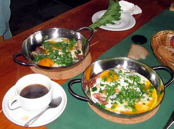 Frühstück in der Hütte