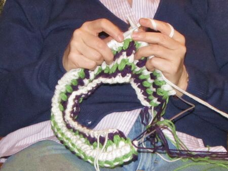 Stricken einer Haube