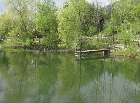 Blick vom Wassergartehaus - Steg vom Wassergartenhaus